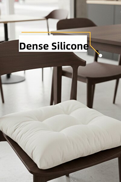 LemonBloom Baf 6-Piece Chair Cushion 40X40 cm - Soft Textured Lace-Up Kitchen...