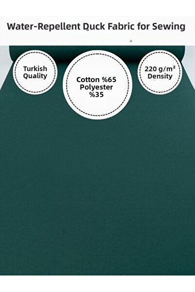 FabricMarket Water Repellent Duck Fabric |   220 G/M² |   65% Cotton 35% Polyester |   180 cm Width |   Durable Fabric for Sewing