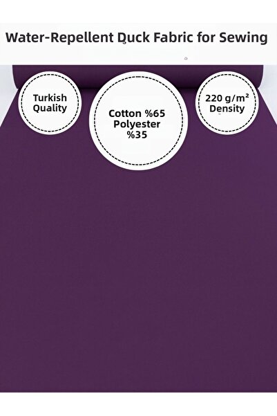 FabricMarket Υδατοαπωθητικό ύφασμα Duck |   220 γρ./τετραγωνικό μέτρο |   65% βαμβάκι 35% πολυεστέρας |   180 εκ. Πλάτος |   Ανθεκτικό ύφασμα για ράψιμο