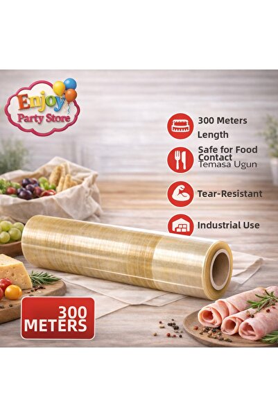Enjoy Party Store طبقة طعام قابلة للتمدد بطول 300 مترًا * 30 سم للطهاة والزلا...