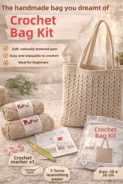 CheapBox Kit pentru genți croșetate – Fir moale asemănător hârtiei, Set pentr...