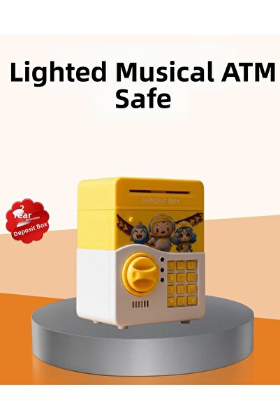 Epilons حصالة إلكترونية بتصميم صراف آلي مع ضوء أصفر وصوت