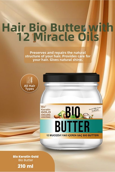 Bio Keratin Gold زيت العناية بالشعر بالزبدة الحيوية 210 مل