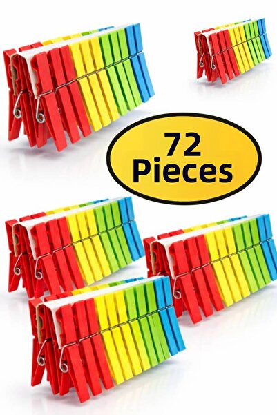 nistabolje 72 قطعة من مشابك الغسيل الكلاسيكية البلاستيكية القوية متعددة الأغراض