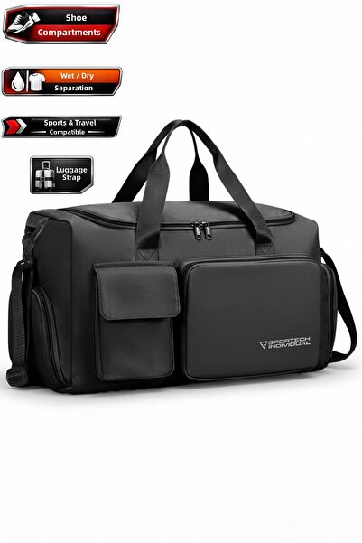 GHASSY CO. Унисекс обувен отделение висящи функционални джобове широка пътна фитнес ръчна и спортна чанта