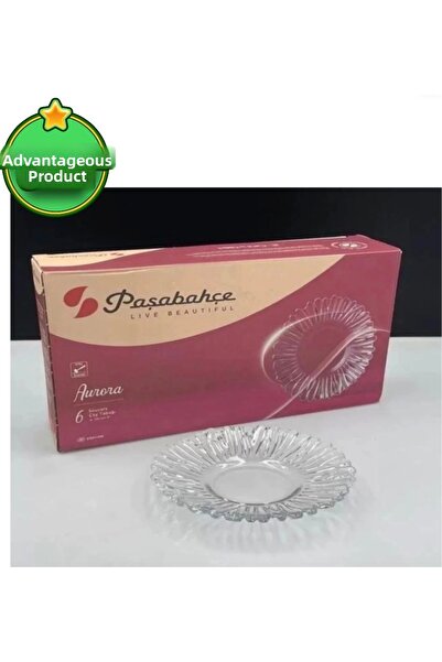 Kaveh glass منتج باشاباهتشي 6 قطع من صحون الشاي وقواعد الصحون من ماركة باشاباهتشي