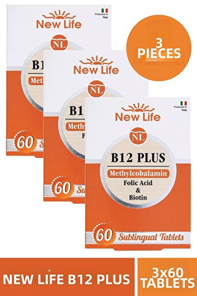 New Life B12 Plus Methylcobalamin 60 Tablets 3 Pieces