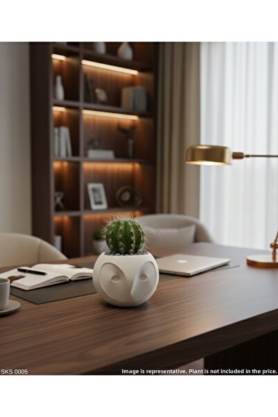 EGATOPTAN Mini Decorative with White Owl Figure Cobalt in 6 cm Desktop Office...