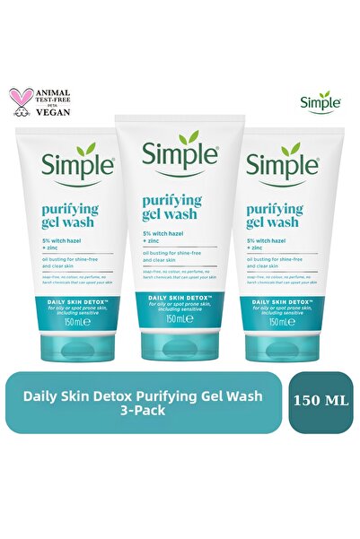 Simple جل غسول الوجه ديلي سكين ديتوكس للرؤوس السوداء والمسام المسدودة، 150 مل...