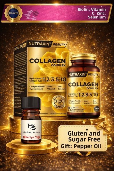 Nutraxin Collagen Beauty Complex 90 Tablets + Gift Rosemary Oil