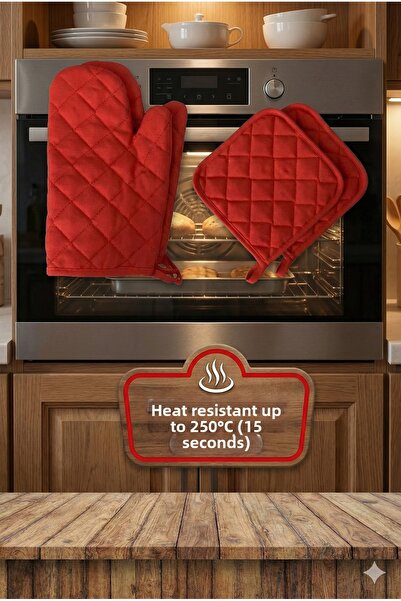 Home يانمايا - طقم قفازات مقاومة للحرارة لأواني المطبخ والفرن، يتضمن 2 قفاز و...