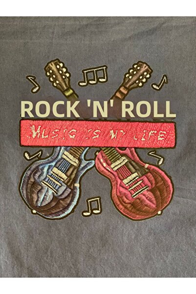 Gönülden Tasarım Αυτοκόλλητο 15x15 εκ. με σιδερένια επικόλληση για κιθάρα ροκ