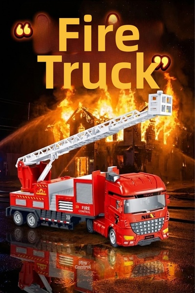 craftivio Toy Ladder Fire Truck - 360 Degree Rotating Extendable Ladder Fire ...