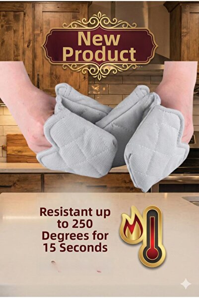 karanihome Heat Insulated Non-Heat-Conducting Fabric Oven Mitt Crab Pot Tray ...