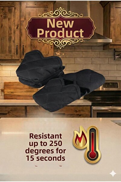 karanihome Heat Insulated Non-Heat-Conducting Fabric Oven Mitt Crab Pot Tray ...