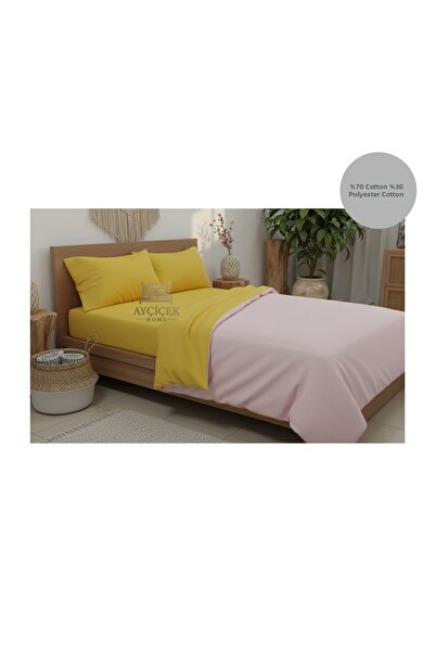 ayçiçek home طقم غطاء لحاف لشخص واحد وملاءة مرنة و120/200 و بينترست وغطاء وسا...