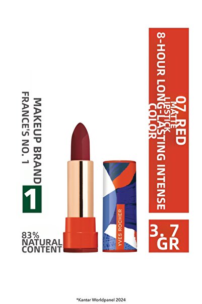 Yves Rocher أحمر شفاه غير لامع فعال لمدة 8 ساعات - 07أحمر-3.8g-84424