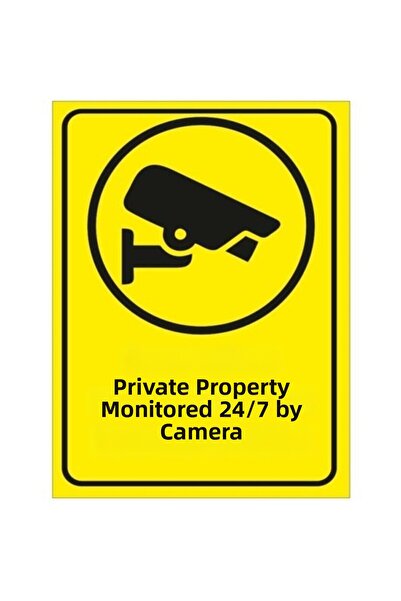 ünalgrup Private Property 7 24 Monitored by Camera Sign / Signboard 20X30 cm ...