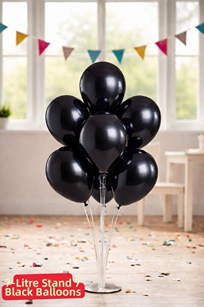 Baloncu Nene Suport pentru baloane 70 cm 7 bucăți 7 bucăți baloane negre stră...
