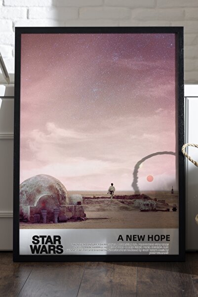 Duvarda Αφίσα Star Wars με μαύρο ξύλινο πλαίσιο, ζωγραφική τοίχου ταινιών