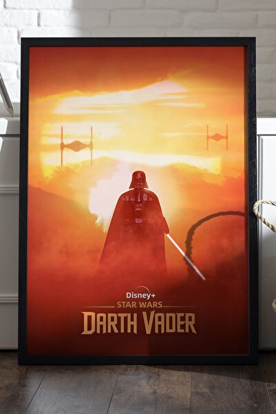 Duvarda Αφίσα Star Wars Darth Vader με μαύρο ξύλινο πλαίσιο, ζωγραφική τοίχου...