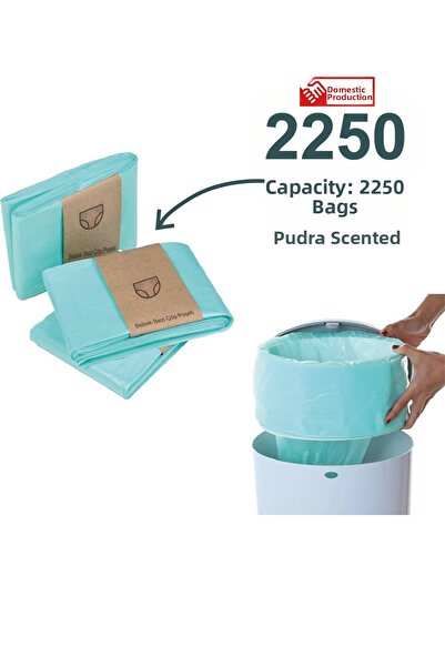 Korbell 3 Pack Domestic Garbage Bags with 2250 Baby Diaper Capacity, Compatib...