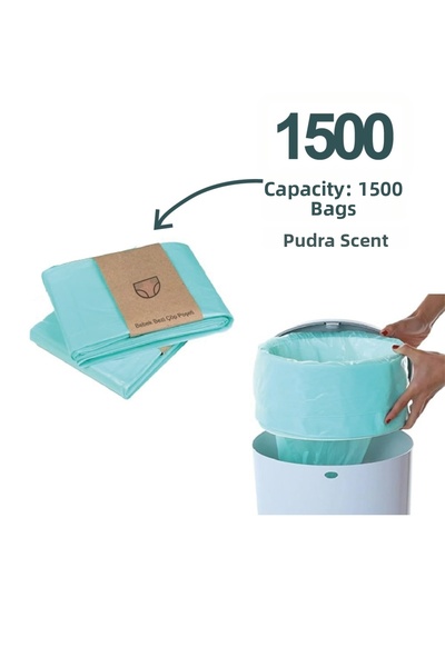 Korbell 3 Packs of Scented Domestic Garbage Bags with a Capacity of 1500 Baby Diapers, Compatible with 16L Garbage Cans