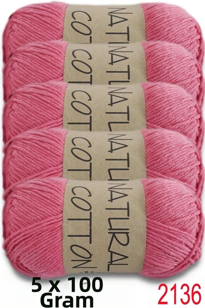 Diva İplik Diva Natural Cotton 2136 Pomegranate Flower (Pack of 5)