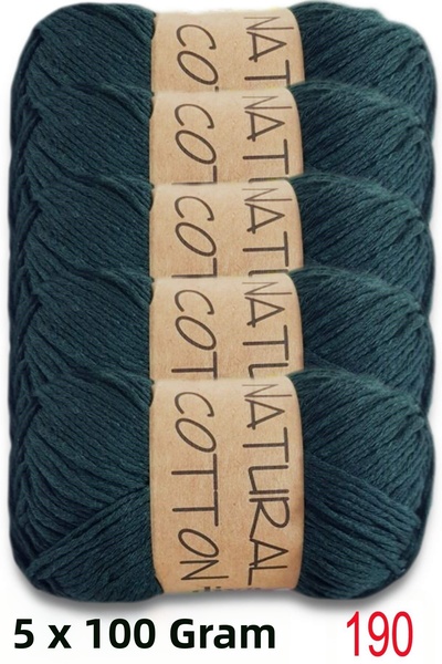 Diva İplik Diva Natural Cotton 190 Dark Green (Pack of 5)