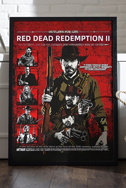 Duvarda Αφίσα Red Dead Redemption με μαύρο ξύλινο πλαίσιο, διακοσμητικός πίνα...