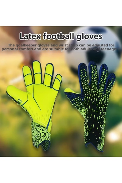LRS STORE قفازات حارس المرمى الاحترافية مقاس 9 قفازات للكبار 1. لون أخضر اللا...