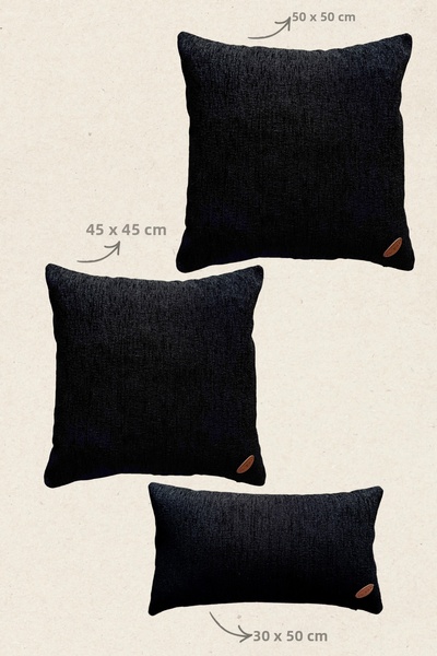 Maison Pactole Black Stuffed Throw Pillow -Herakles-