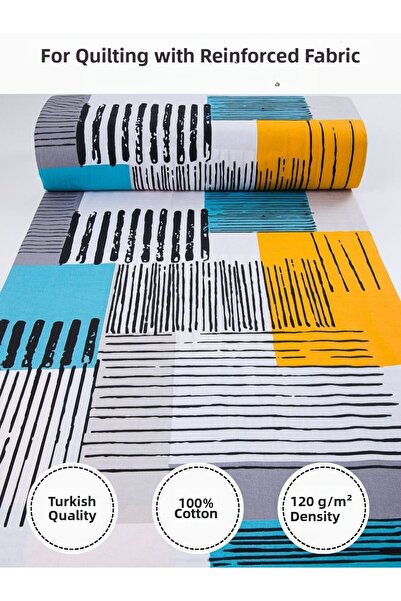 FabricMarket Colorful Printed Ranforce Fabric – 100% Cotton Bedding Fabric, 2...