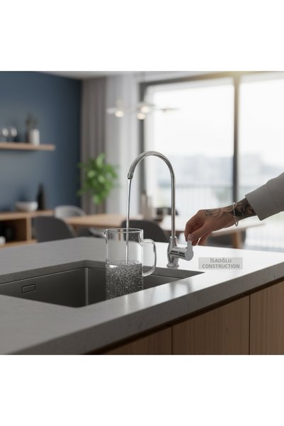 İSAOĞLU YAPI Purification Faucet Chrome Single Purifier Faucet Brass Material Chrome Silver Color Purification Fixture