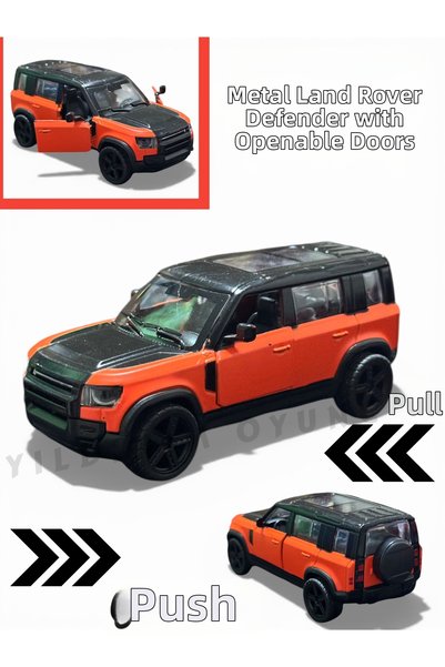 YILDIRIM OYUNCAK Metal Pull & Go Collectible Land Rover Defender 1:43 Suv Car...