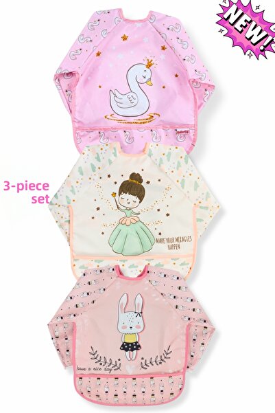 Apronica مجموعة من 3 قطع من مريلة الأطفال القابلة للارتداء بنمط الأميرة والأر...