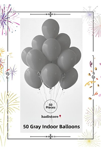 hadistore Gray 50 Pieces 11-12” Indoor Party Balloons – Harmless to Health, B...