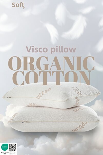 Pillow Market Μαξιλάρι από βιολογικό βαμβάκι Visko [ΑΠΑΛΟ] άνετο μαξιλάρι από...