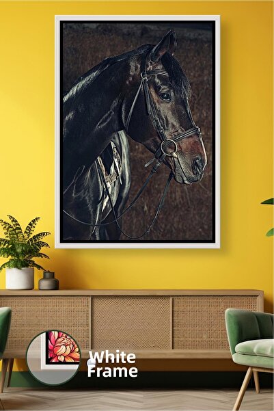 KOSS Dijital Portret de cal negru nobil Estetică clasică a călăriei Decor de ...