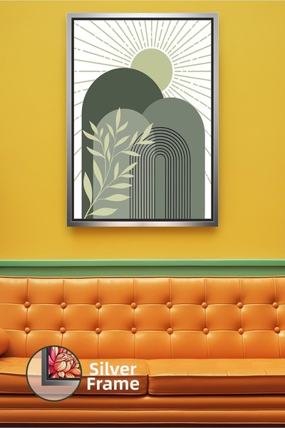 KOSS Dijital Decor modern de perete în tonuri verzi cu detaliu de lumină sola...