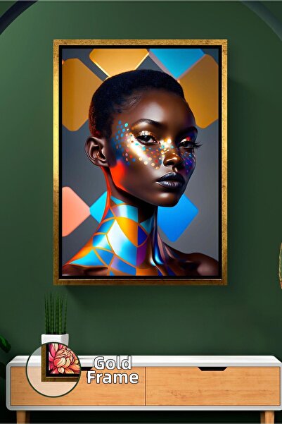 KOSS Dijital Portret de femeie cu detaliu colorat al feței, pictură pe pânză ...