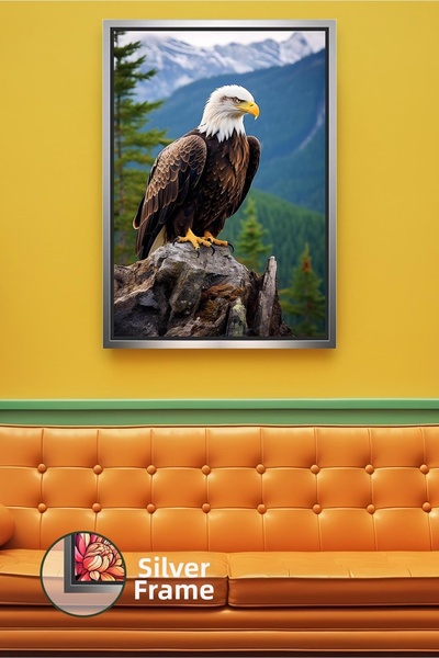 KOSS Dijital Φιγούρα αετού σε βουνό με θέα σε βουνό, με θέμα τη δύναμη και τη...