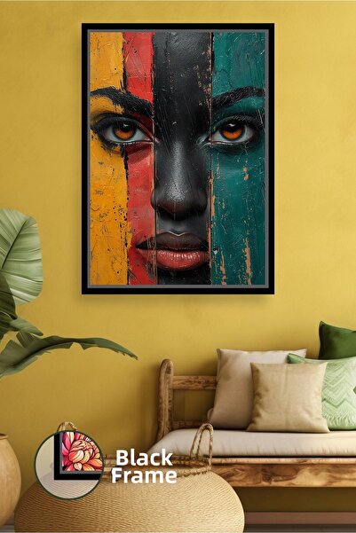 KOSS Dijital Portret de femeie afro, decor modern de perete, pictură pe pânză...