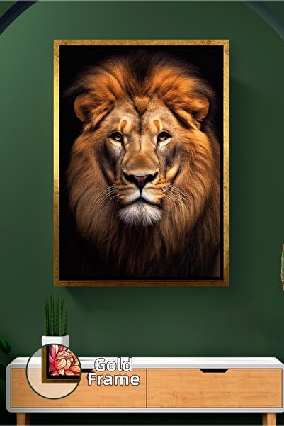 KOSS Dijital Pictură cu leu, cu fața de leu pentru bărbați, cu figură de anim...