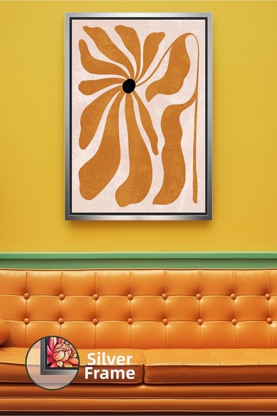 KOSS Dijital Pictură retro boemă cu model de flori galbene muștar, pictură pe...