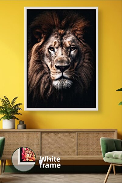 KOSS Dijital Pictură cu leu în tonuri închise, portret de leu pentru bărbați,...