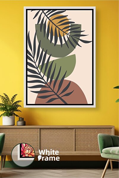 KOSS Dijital Tablou de pânză cu model de frunze vegetale Tablou de pânză cu r...