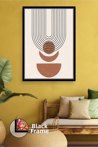 KOSS Dijital Decor de perete cu pictură pe pânză în stil boho cu forme liniar...