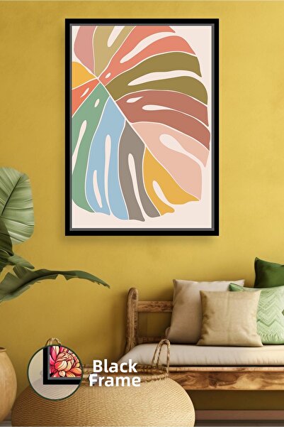 KOSS Dijital Model de frunze tropicale în culori pastel, pictură pe pânză înr...