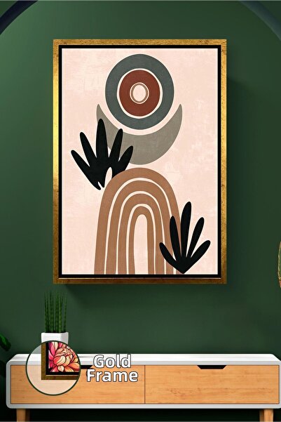 KOSS Dijital Pictură pe pânză înrămată care oferă echilibru boem cu forme geo...